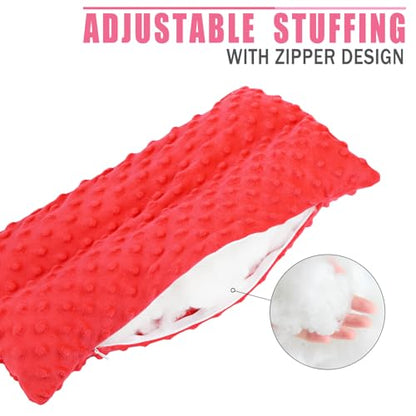 Hysterectomy Seatbelt Pillow Hysterectomy Recovery Must Haves Post Surgery Abdominal Pillows with Ice/Hot Pocket for Tummy Tuck C-Section Recovery Gifts Minky Dot Red - color: Minky Dot Red