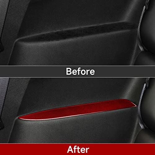 Car Rear Armrest Sticker Carbon Fiber Decal Interior Trim Cover for Chevrolet Camaro 2010 2011 2012 2013 2014 2015 Accessories - color: Rear Armrest