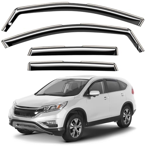 Window Deflectors Smoke Tinted in-Channel Side Window Vent Visor Deflectors Rain Guards Compatible with CR-V 2012-2016 - 4pcs. GW0209 - color: For CR-V 12-16