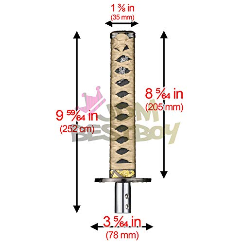 JDMBESTBOY Samurai Sword Gold Black Shift Knob Shifter Alloy Katana Adapters Universal 20cm - color: Gold Black, size: 20cm
