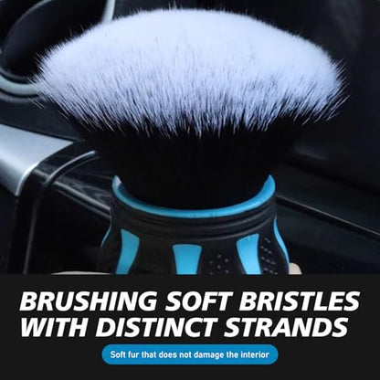 Car Detailing Brush, Interior Brush Accessories, Soft Bristles Beauty Tools with Storage Rack, Universal for Most Cars (Blue)
