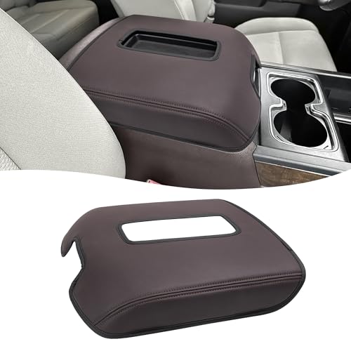 Center Console Armrest Cover for GMC Sierra & Chevrolet Silverado 2014-2018, Tahoe & Yukon & Suburban 2015-2020, Bucket Seat, Car Armrest Protector, Cocoa Brown - color: Cocoa Brown, size: Bucket Seat, Sierra & Silverado 2014-2018 etc.