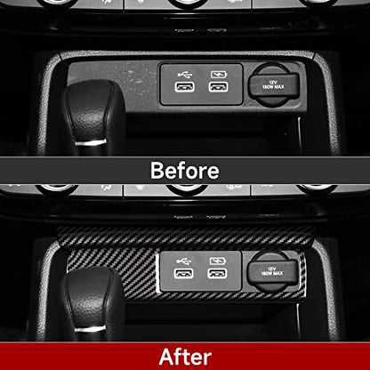 Car Cigarette Lighter Cover Decals for 2022 2023 2024 2025 Honda Civic 11th Gen Accessories ABS Carbon Fiber Stickers - color: Cigarette Lighter Panel