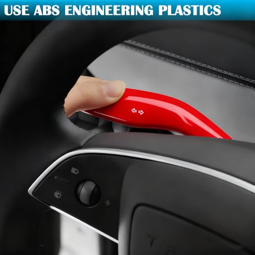 YHCDSEA Steering Lever Cover for Tesla Model Y Juniper, Gear Shift Cover Accessory - Decorative Cover (My Juniper-Red) - style: MY Juniper-Red