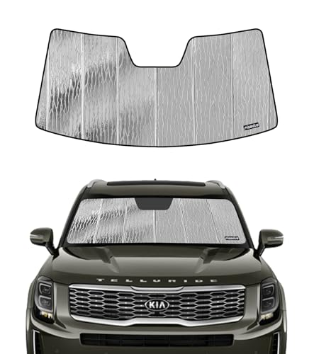 Pigenius Windshield Sunshade for Kia Telluride 2020-2025 (SUV), Reversible Silver/Black - size: for Kia Telluride 2020-2025