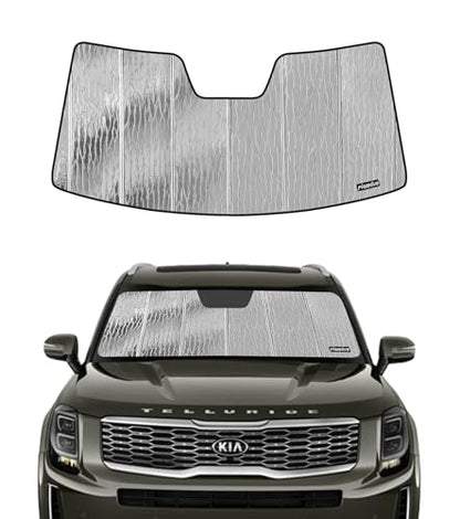 Pigenius Windshield Sunshade for Kia Telluride 2020-2025 (SUV), Reversible Silver/Black - size: for Kia Telluride 2020-2025