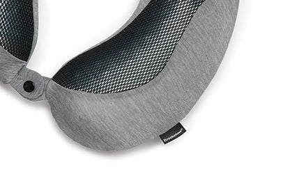 Brookstone Cool Touch Memory Foam Head and Neck Travel Pillow for Vacations, Airplanes, Trains, Buses, and Cars, Dark Grey - color: Dark Grey
