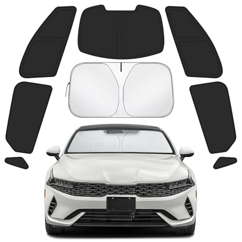 Car Window Shades for KIA K5 2021-2024 Accessories - Full Set 8PCS Side Window Sunshades with Memory Frame & Blackout Fabric, Privacy UV Shield for Camping/Travel - size: Fit for KIA K5 2021-2024