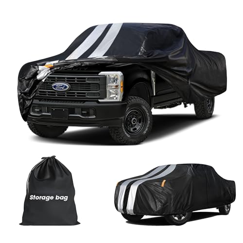 F-100 Truck Cover Custom Fit 1966-1983 Regular Cab Short/Long Bed(6.5'-8.1') with Door Zipper, 10 Layers Outdoor Heavy Pickup Truck Cover Waterproof All Weather, Wind Dust Sun Protector. - size: F-100 1966-1983 Regular Cab SB/LB(6.5')+Towel+Bag
