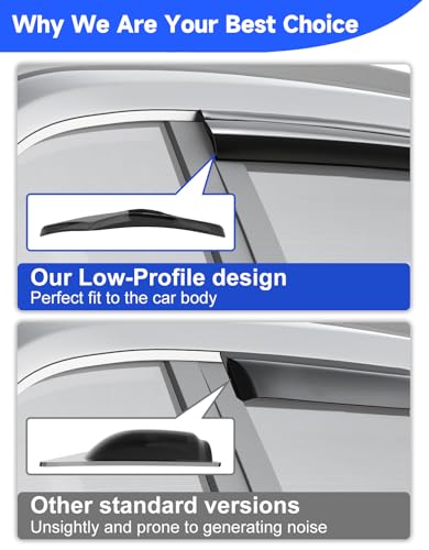Out-Channel Window Rain Guards Fit for 2015-2026 Ford F150 & 2017-2026 Raptor/F-250/F-350/F-450/F-550 SuperCrew, Full Size Vent Visors Window Deflector Vent Shades Truck-4PCS with Thicker - size: Fit for 2015-2025 F150/2017-2025 F250-f550
