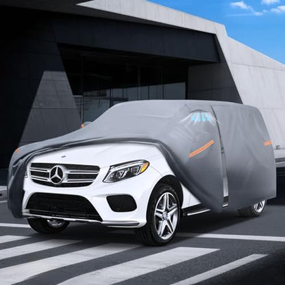 Waterproof Mercedes-Benz GLE350 GLE400 GLE450 GLE43 GLE53 GLE63(2015-2026) Car Cover with Breathable Vents, [2025 Upgrade] Premium Covers with Cotton Liner and Zipper Door,Sun Rain Snow Protection. - color: SUV Car Cover, size: Custom Fit Benz GLE-Class+T