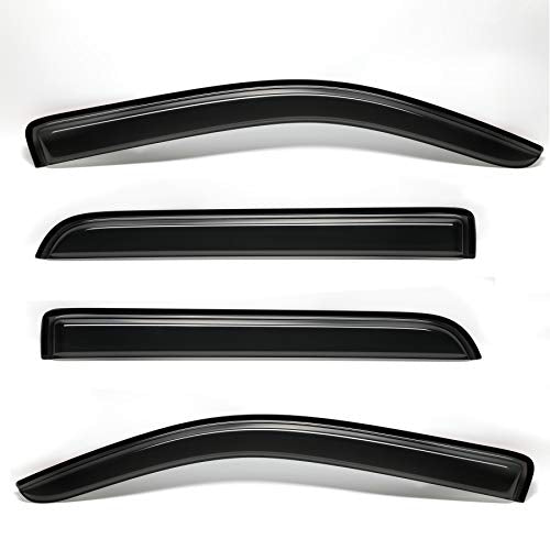 4pcs Outside Mount Style Window Rain Guards Durable Side Wind Deflectors Dark Smoke Vent Nice Window Visors Compatible with 07-18 Patriot 94359 - size: for 2007-2018 Jeep Patriot
