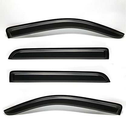 4pcs Outside Mount Style Window Rain Guards Durable Side Wind Deflectors Dark Smoke Vent Nice Window Visors Compatible with 07-18 Patriot 94359 - size: for 2007-2018 Jeep Patriot