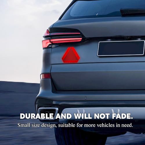 2PCS Slow Moving Vehicle Sign, Car Stickers, 7" x 8" Diamond Grade Reflective Slow Moving Vehicle Triangle Sticker, Car Exterior Accessories Safety Triangle Signs Decal for Golf Cart UTV