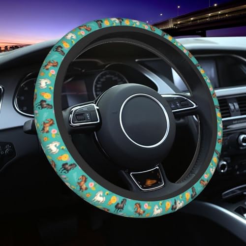 Horse Steering Wheel Covers Non Slip Neoprene Universal 15 Inch Steering Wheel Protector Car Cover for Men Women - color: Horse