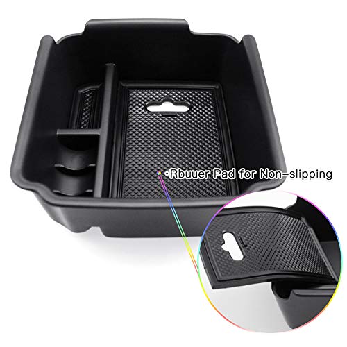 SKTU Center Console Organizer Compatible with 2018-2020 Tiguan Allspace LWB Accessories Insert ABS Black Materials Tray Armrest Secondary Storage Box - color: 2018-2020 Tiguan
