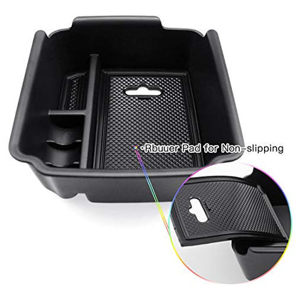SKTU Center Console Organizer Compatible with 2018-2020 Tiguan Allspace LWB Accessories Insert ABS Black Materials Tray Armrest Secondary Storage Box - color: 2018-2020 Tiguan