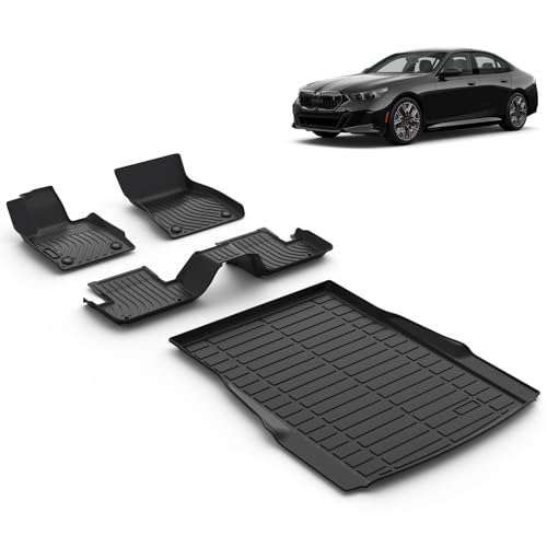 All Weather Car Floor Mats & Cargo Liner Set Fit for BMW i5 2024 2025 2026 Floor Liners Trunk Liner i5 Cargo Mat Accessories Black - style: 5)For BMW i5 2024-2026 Full Set