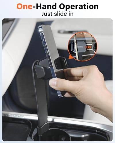 APPS2Car Cup Phone Holder for Car with Solid Adjustable Alloy Arm, Save Space, Easy Installation, Long Neck Car Phone Mount Compatible with iPhone Samsung Google Smartphones - size: Small to Medium