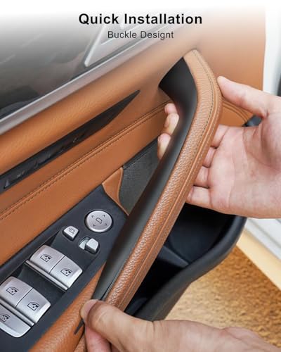 PWSLKO 2Pcs Interior Door Pull Handle Cover Fit for BMW 5 Accessories G30/G31/F90 M5 518d 520d 520i 525d 530d 530e 530i 540dX 540i M550dX 2017-2022, Left and Right