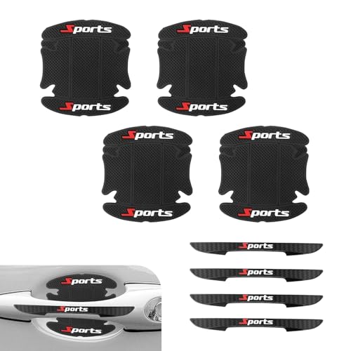 8PCS Car Door Handle Protector, Sport Car Door Handle Scratch Protectors, Doors Handle Bowl Sticker Paint Guard Cover, Auto Accessories for Most Vehicle