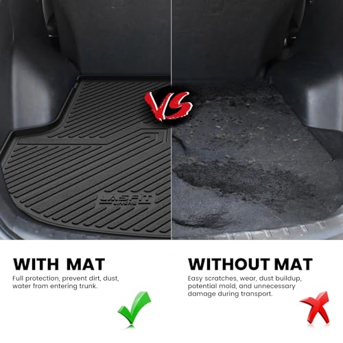 LASFIT Cargo Mat for Hyundai Santa Fe Sport 2018 2017 2016 2015 2014 2013, All Weather TPE Custom Fit Car Trunk Mats Cargo Liners Accessoires for Santa Fe Sport 2013-2018, Black - size: 2)For Hyundai Santa Fe Sport | 2013-2018 | Cargo