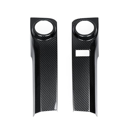 Car Air Conditioner Handle ABS Sticker Carbon Fiber Decal Cover Interior Trim Accessories for Toyota 4Runner SUV 2010-2025 Black - color: Air Conditioner Handle