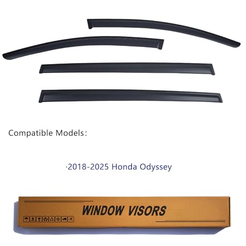 Window Visors Rain Guards fits Honda Odyssey 2018-2026, Window Wind Deflectors Vent Shades Accessories, Out-Channel, Dark Smoke 4 Pcs, 2019 2020 2021 2022 2023 2024 2025 - size: 2018-2026 Honda Odyssey