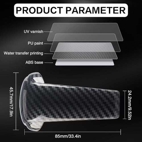 Car Interior Gear Shift Knob Cover Accessories for Mazda CX-5 3 6 CX-3 CX-9 2014-2023 Auto Trim Protector Cap-Carbon Fiber Grain - size: Mazda