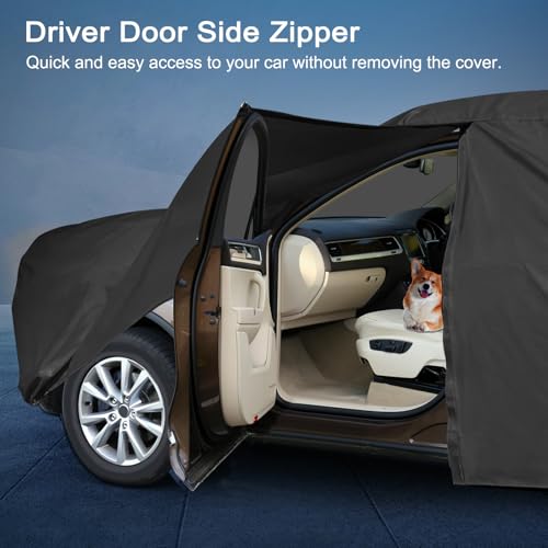 Car Cover for Honda Prologue 2023-2026 and for Lincoln Nautilus 2018-2026 and for Lincoln Aviator 2003-2026, Sun Rain UV Snow Dust Protection, Custom Fit with Driver Door Zipper & Reflective Strips