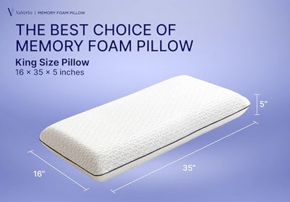 Cooling Gel Memory Foam Pillow - 1-Pack - King Size Bed Pillows For Sleeping - Medium-Firm - Back, Stomach and Side Sleeper Pillow - Shoulder & Back Pain Relief - Washable , Bamboo Viscose Cover - size: King (Pack of 1)