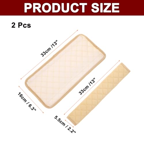 HARFINGTON 2pcs Shoulder Strap Cushions 13 Inch Car Seat Belt Pads Cover Auto Seatbelt Strap Shoulder Pad Automotive Seat Belt Cushion Pad for Auto SUV Truck, Beige - color: Beige, size: 13 Inch