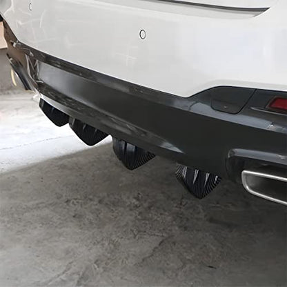 4pcs Car Rear Lower Bumper Wing Lip Diffuser, Anti-Crash Accessories Spoiler Shark Fin Protector, Rear Bumper Splitter Lip Wing with Screw, Universal Auto Decoration for Car SUV Truck - style: Carbon Fiber