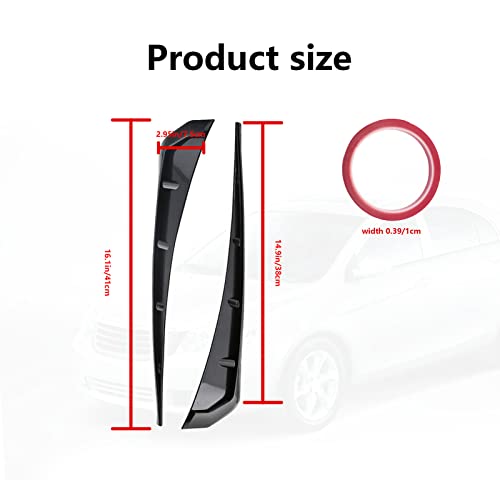 2Pcs Car Fender Side Vents, ABS Carbon Fiber Exterior Sticker, Air Vent Trim Cover, Air Flow Intake Hole Grille Auto Exterior Accessories Universal (Black)