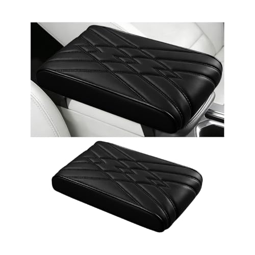 Car Center Console Cover, Memory Foam Leather Soft Breathable Armrest Seat Storage Box Protector Pad, Automotive Interior Middle Console Cushion Cover, Universal for Truck SUV Van (Black) - color: Black
