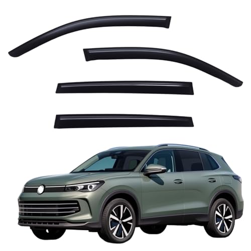Window Visors Rain Guards Compatible with 2018-2024 Volkswagen Tiguan, Out-Channel Side Window Wind Deflectors Vent Shades Accessories, Dark Smoke 4 Pcs, 2019 2020 2021 2022 2023 - size: 2018-2024 Volkswagen Tiguan