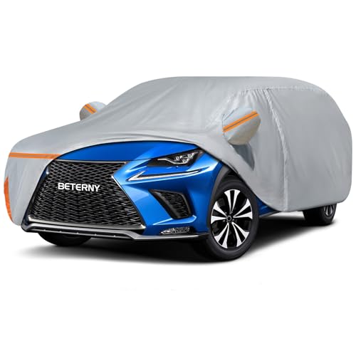 Car Cover for 2014-2026 Lexus NX/NX250/NX300/NX350, Waterproof Custom-fit All Weather Sun Rain UV Dust Snow Protection Outdoor NX350 Full Car Cover with Door Zipper and Cotton Lining-Gray - size: NX350 Cover