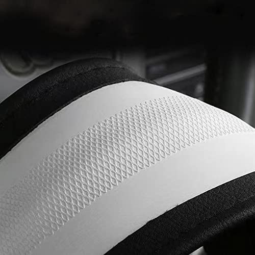 LKWLIKEI Nappa Leather Ultra-Thin Steering Wheel Cover, for Tesla Model 3/Y Steering Wheel Cover, Non-Slip Design and Interior Modification of car Accessories （Black and Red） - color: Black and Red