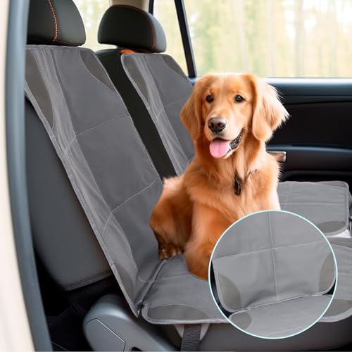 Aurelema 2 Pcs Car Seat Protector with Non-Slip Backing and Mesh Pockets 600d Fabric Child Car Seat Covers Waterproof, Durable for Baby and Pet, Sedan SUV Truck (Gray) - color: Gray