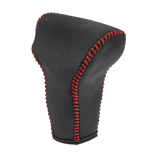 X AUTOHAUX Black Car Interior Faux Leather Gear Shifter Shift Knob Cover Transmission Shift Boot Lever for Honda CR-V 2017-2021 Red Stitches - color: Red