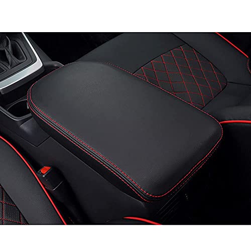 INTGET for Toyota RAV4 Accessories 2025 2024 2023 2022 2021 2020 2019 and 2021-2024 RAV-4 Prime Center Console Cover Leather Armrest Middle Console Lid Cover Arm Rest Covering Car(Red) - color: red