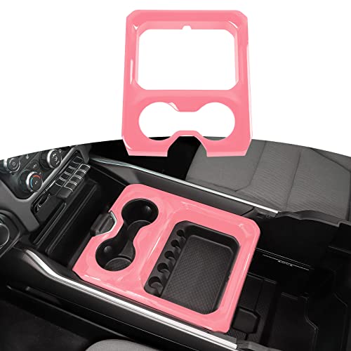 RT-TCZ for Dodge RAM Pink Center Console Cup Holder Panel Trim Cover for Dodge RAM 2018 2019 2020 2021 2022 2023 Pink Interior Accessories - color: Pink