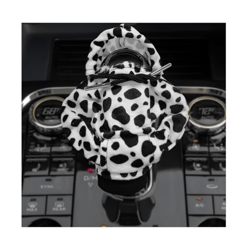 DXNQ Car Gear Shift Hoodie Cover, Fashionable Gear Shift Knob Hoodie Protector, Upgraded Funny Gear Shift Hoodie Decoration for Most Manual Shift Knobs, Interior Car Accessories (Cow) - color: Cow
