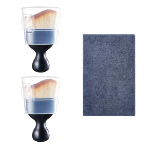 Car Interior and Exterior Soft bristles Detail dust Brush Interior dusting Brush Dashboard Cleaning Brush Home Office Computer Keyboard dusting Tools+ Double-Sided Suede Cleaning Towel - color: 2 Piece Brush + Towel