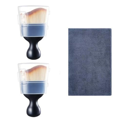 Car Interior and Exterior Soft bristles Detail dust Brush Interior dusting Brush Dashboard Cleaning Brush Home Office Computer Keyboard dusting Tools+ Double-Sided Suede Cleaning Towel - color: 2 Piece Brush + Towel