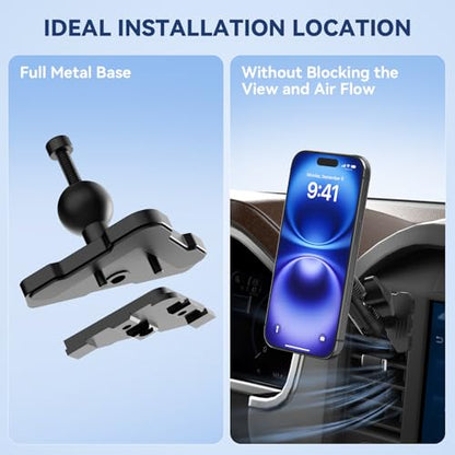 Surfcabin CNC Truck Air Vent Phone Holder, Magnetic Full Metal Phone Mount for F150, Phone Cradles Compatible with Ford F150 2021-2025 & Super Duty F250 F350 F450 2021-2025 and Most Cellphones - style: Compatible with F150 2021-2026 with Metal Arm
