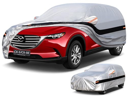 10 Layers SUV Car Cover Custom Fit for Mazda CX-5 CX5 CX-50 CX50 (2012-2024) Waterproof All Weather for Automobiles, Outdoor Full Cover Rain Sun UV Protection.Silver - size: Custom Fit for Mazda CX-50/CX-5