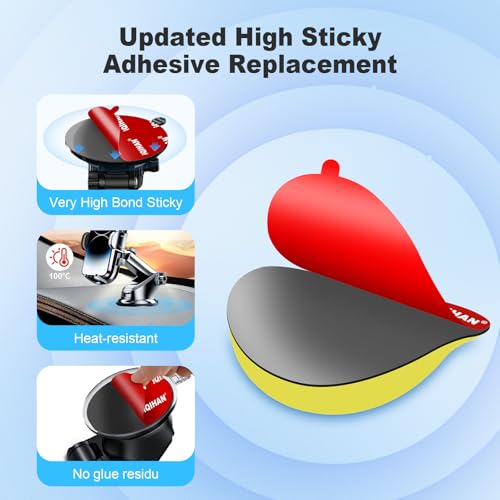 Sticky Adhesive Pads for Car Phone Mount, Strong Double-Sided Sticker Replacement for Dashboard Suction Cup Cell Phone Holder Base, 5pcs 3.15"(80mm) Mounting Gel Round Tape for Windshield Dash Cam