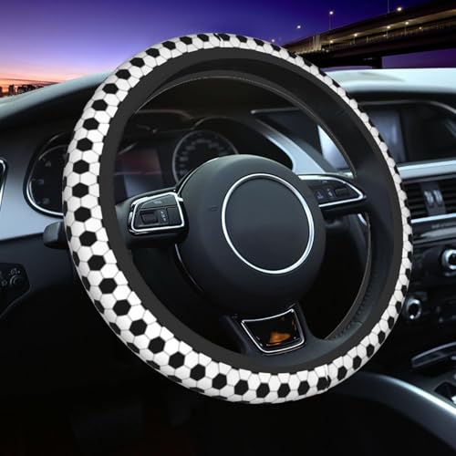 Football Steering Wheel Covers Non Slip Neoprene Universal 15 Inch Steering Wheel Protector Car Cover for Men Women - color: Football
