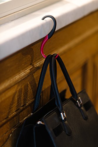 EMBRACE Purse Hook Hanger – Lightweight, Durable Teardrop S Hooks | Bag Clip Holds 22 lb Bags, Backpacks, Totes | Purse Charms for Women, Men Onyx & Lapis - color: onyx/lapis